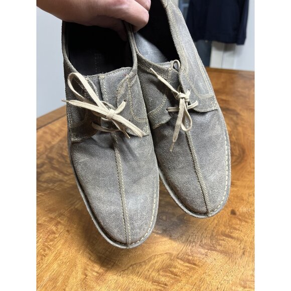 Vtg Cole Haan Men's 10.5 C10104 Distressed Split Toe Gray Lace-Up Oxford Shoes - Picture 5 of 9